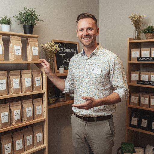 Relaxujúca atmosféra s čajom z harmančeka a sviečkou na stole.